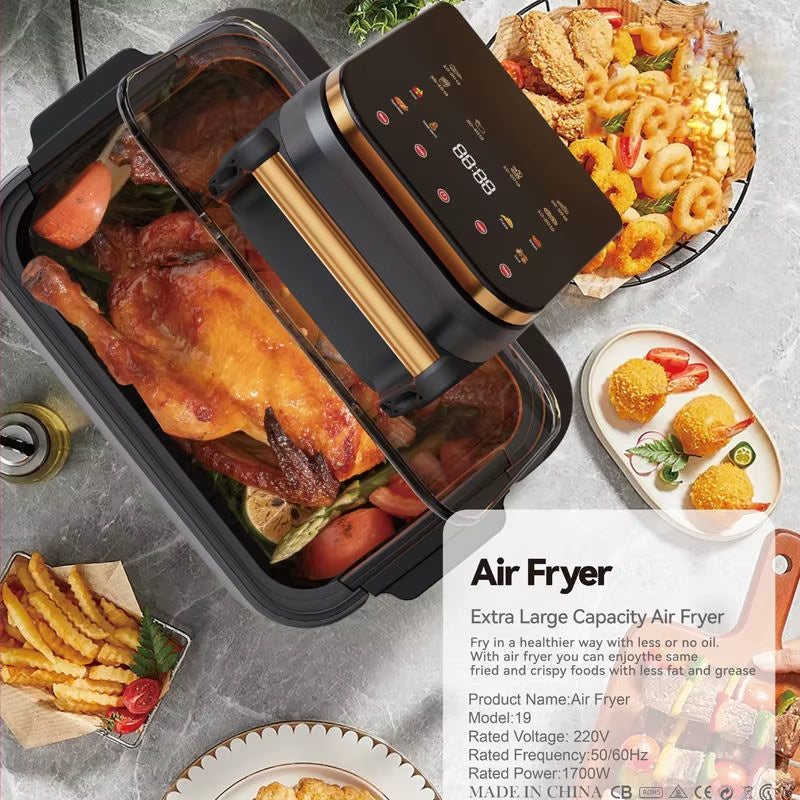 Home-Appliance Touch Control Non-Fat Fryer Kitchen Multicooker Air Fryer Machine Convection Oven Air Fryer without Oil