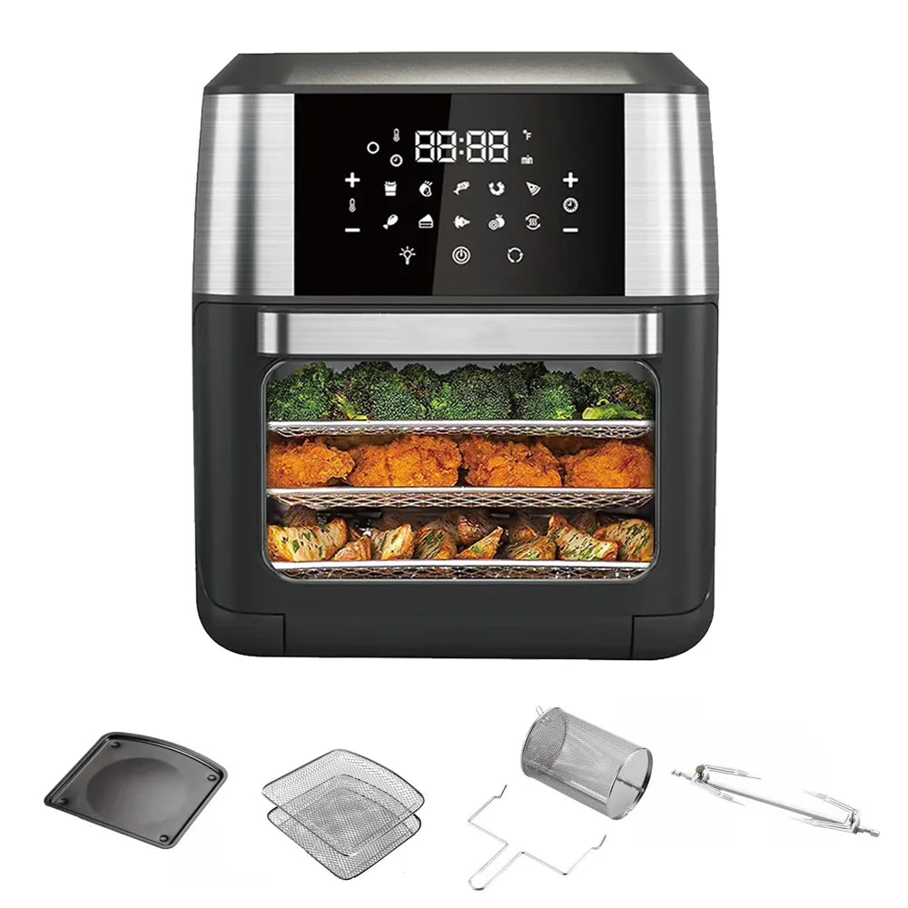 2400W 9L/1700W 12L/1350W 10L Hot Air Fryer Multi-Function Air Fryer Automatic Programmes with LED Touch Screen Timable Air Fryer