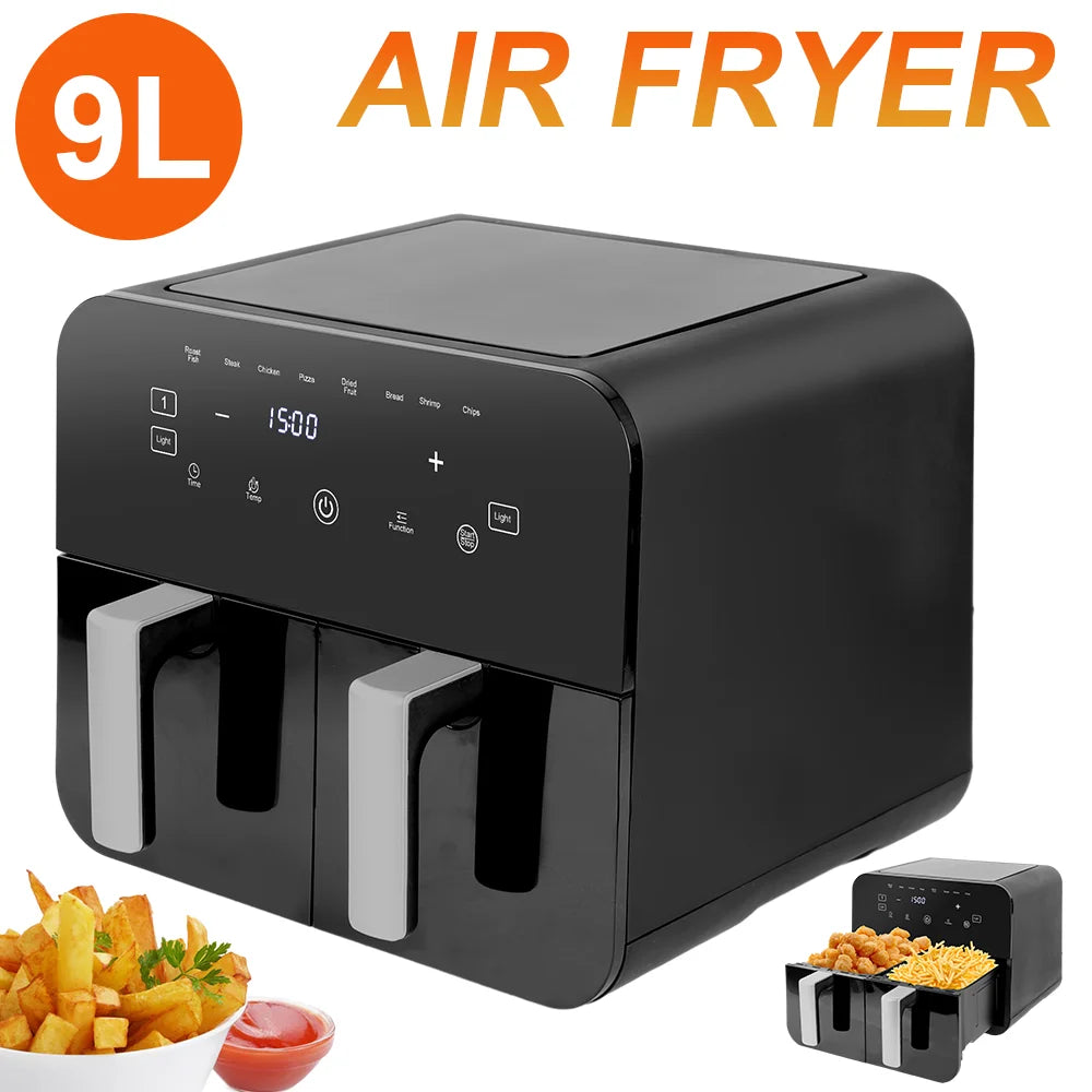 2400W 9L/1700W 12L/1350W 10L Hot Air Fryer Multi-Function Air Fryer Automatic Programmes with LED Touch Screen Timable Air Fryer