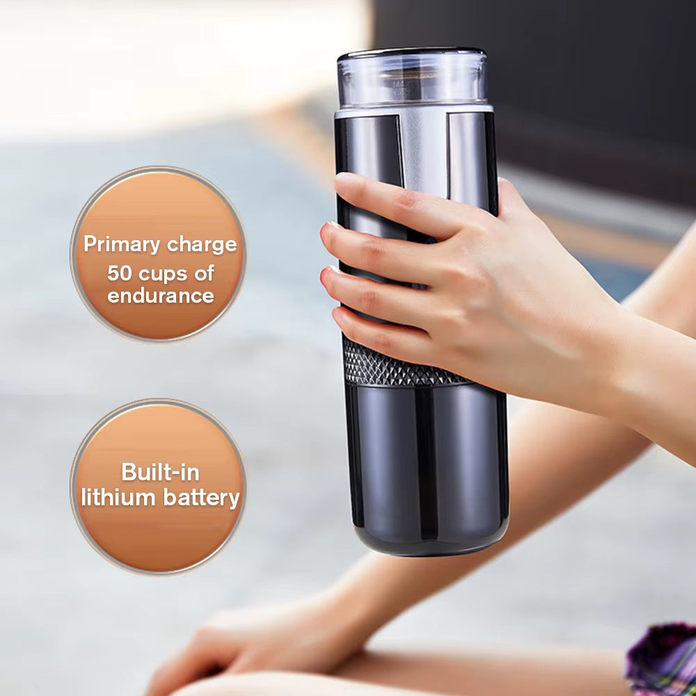 Portable Nespresso Coffe Maker Espresso Rechargeable Coffee Machine Outdoor Travebuilt-In Battery Extraction Powder & Capsule