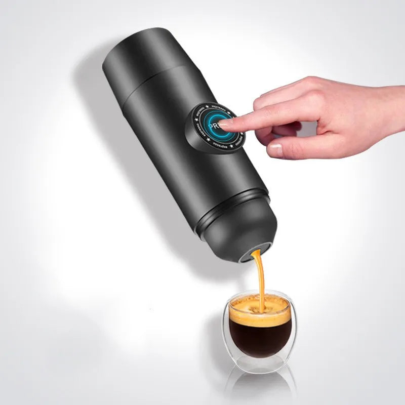 Portable Nespresso Coffe Maker Espresso Rechargeable Coffee Machine Outdoor Travebuilt-In Battery Extraction Powder & Capsule