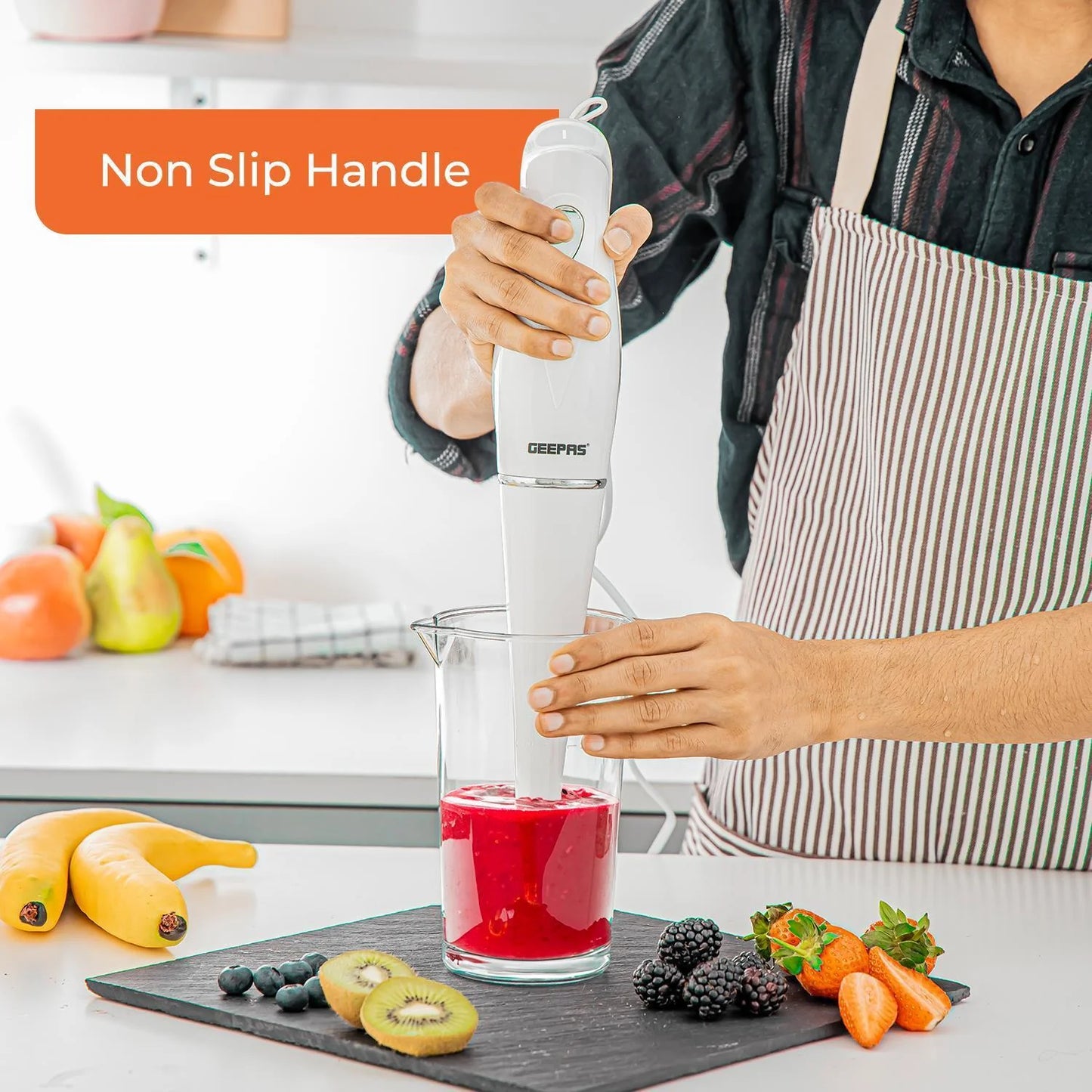 2-In-1 Electric Jug Blender & 180W Hand Blender White Set