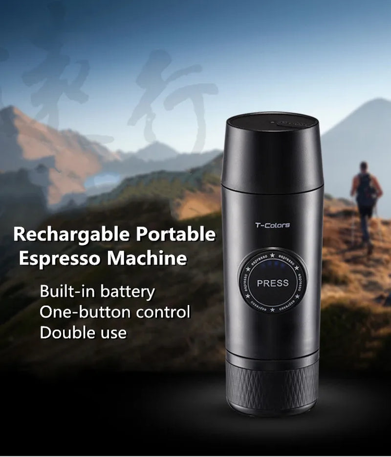Portable Nespresso Coffe Maker Espresso Rechargeable Coffee Machine Outdoor Travebuilt-In Battery Extraction Powder & Capsule