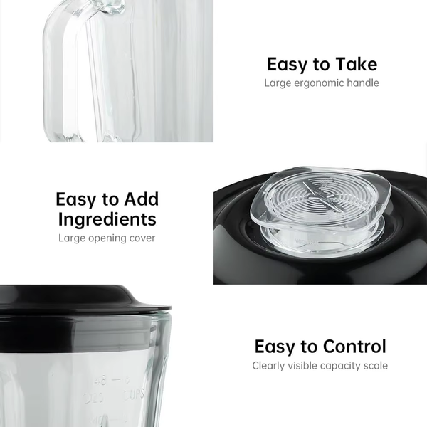 Personal Size Smoothie Blender with Cup for Kitchen 500W Stainless Steel Small Blender 2 Speed Adjustable with 48Oz Glass Jar Do