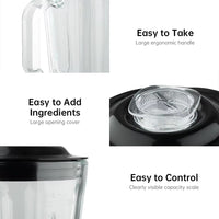 Personal Size Smoothie Blender with Cup for Kitchen 500W Stainless Steel Small Blender 2 Speed Adjustable with 48Oz Glass Jar Do