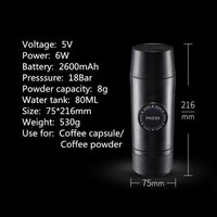 Portable Nespresso Coffe Maker Espresso Rechargeable Coffee Machine Outdoor Travebuilt-In Battery Extraction Powder & Capsule