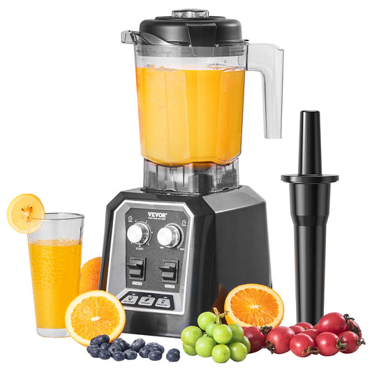 2L Smoothie Blender Professional Countertop Fruit Food Processor Mixer Maker with Stainless Steel for Home Kitchen Bar