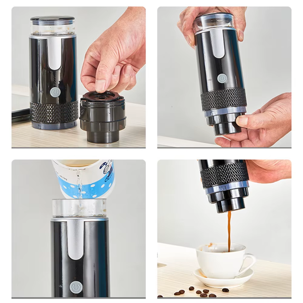 Portable Nespresso Coffe Maker Espresso Rechargeable Coffee Machine Outdoor Travebuilt-In Battery Extraction Powder & Capsule