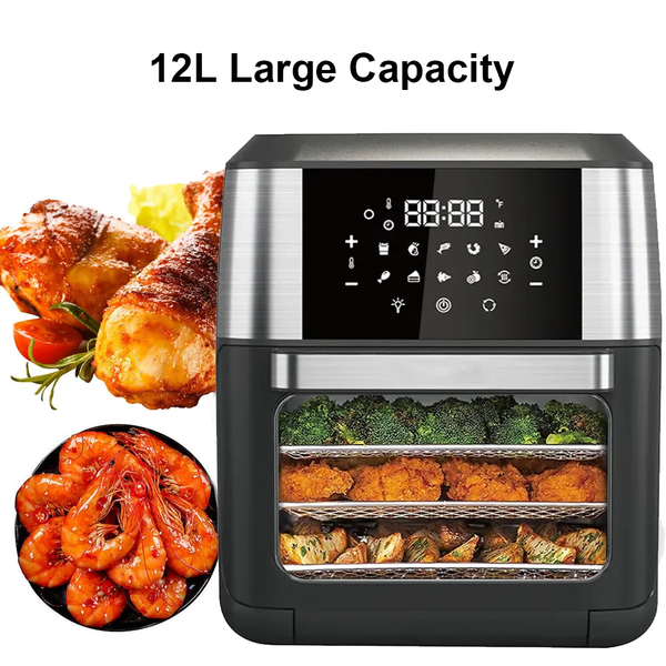 2400W 9L/1700W 12L/1350W 10L Hot Air Fryer Multi-Function Air Fryer Automatic Programmes with LED Touch Screen Timable Air Fryer