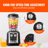 2L Smoothie Blender Professional Countertop Fruit Food Processor Mixer Maker with Stainless Steel for Home Kitchen Bar
