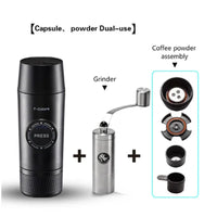 Portable Nespresso Coffe Maker Espresso Rechargeable Coffee Machine Outdoor Travebuilt-In Battery Extraction Powder & Capsule