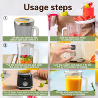 TINSOL Household Blender Juicer 10 Blades Multifunctional Juicer Ice Crusher Juice Extractor High Juice Yield Kitchen Tool