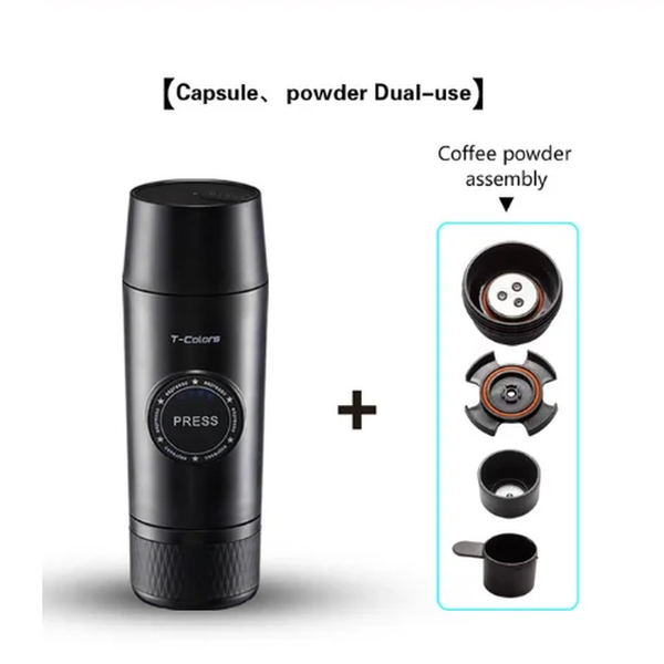 Portable Nespresso Coffe Maker Espresso Rechargeable Coffee Machine Outdoor Travebuilt-In Battery Extraction Powder & Capsule