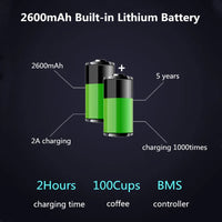 Portable Nespresso Coffe Maker Espresso Rechargeable Coffee Machine Outdoor Travebuilt-In Battery Extraction Powder & Capsule